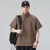 Camiseta de Verano de Manga Corta para Hombre Xintang, Nueva Camiseta Pulóver de Estilo Veraniego con Cuello Alto de Manga Corta, Holgada y Casual.
