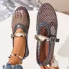 Sandálias Plus Size Femininas Peixe Comércio Exterior Vazadas Sandálias Baixas Estilo Europeu Americano Malha Novo Estilo Transfronteiriço Primavera Verão 2026 Bico Redondo