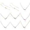 Pin de Color Duradero Chapado en Oro de 18 Quilates, Cadena Universal para Clavícula con Cuentas Colgantes, Cadena de Caja, Cadena Lisa, Accesorios