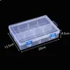 Caja Organizadora Grande Transparente de 8 Compartimentos Desmontable con Doble Hebilla para Herramientas de Ferretería, Piezas de Joyería, Bandas Elásticas, Accesorios y Cosméticos