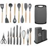 Utensílios de cozinha de silicone espátula colher 19 peças conjunto antiaderente espátula de silicone cross-border silicone utensílios de cozinha cortador terno atacado