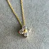 Colar de Trevo de Quatro Folhas Japonês Feminino Luxo Leve Banhado a Ouro 18k Diamante Nicho Design Avançado Corrente de Clavícula da Sorte Presente