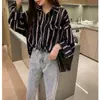 Nova Camisa Listrada Casual Solta Estilo Coreano para Mulheres 2026 Primavera com Design Único Jaqueta Top Tendência