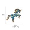 Broche de Unicornio de Cristal de Moda Electrochapado Oro Antiguo Vintage Broche de Animal Accesorio para Ropa de Mujer Pin Venta al por Mayor Accesorio para Cuello