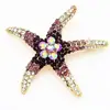 Broche Retro de Estilo Nuevo Europeo y Americano de Estrella de Mar y Concha, Pin de Moda para Chaqueta de Traje de Lujo Ligero para Mujer, Broche Marino