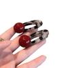 Pinza para el pelo de lunares con lazo rojo Ancora estilo francés Pinza para flequillo de estampado de leopardo para mujer Pinza de pico de pato para mechones rotos laterales todo en uno