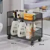 Estante de almacenamiento para baño, estante de almacenamiento multicapa para el espacio entre el lavabo y el fregadero, carrito móvil multifuncional de pie para el baño y el inodoro