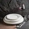 Textura de Golf Simple Nórdico Plato para Bistec Cerámica Blanco Plato de Cena Plato Redondo Plato Plano Plato Hondo Plato de Postre de Alto Valor