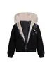 Chaqueta con capucha bordada de copo de nieve estilo retro americano para hombres y mujeres en invierno, holgada, engrosada, cálida, casual, perezosa, versátil, chaqueta de algodón