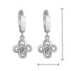 Pendientes de Molinillo de Viento Giratorio de Moda Pendientes de Hoja de Trébol de la Suerte Pendientes de Flor Eterna Pendientes de Zirconia de Trébol de Cuatro Hojas