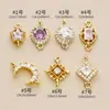Accesorios de Doble Colgante Color Latón de Alta Calidad que Conserva el Color para Pulseras DIY Conector de Colgante Doble Agujero Microincrustado de Circonita