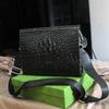 Nova Bolsa de Mão Masculina com Padrão de Crocodilo, Couro Macio, Bolsa de Ombro Fashion, Bolsa de Mão, Bolsa Transversal, Bolsa de Mão Masculina, Tendência