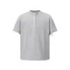Camiseta de Manga Corta Falsa de Dos Piezas Simple Forn3 para Hombre Verano Nueva Casual Cuello Henley Camisa Base Superior N2013