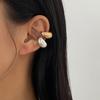 Diseño Transfronterizo Europeo y Americano Clip para Oreja de Frijol de Gota de Agua Brillante Metálico Anillo Liso Geométrico Personalizado Pendientes Plisados Pendientes