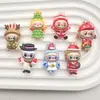 Dibujos animados lindos tela de Navidad tela diy joyería de resina accesorios para el cabello hechos a mano llavero caja de papelería accesorios para refrigerador