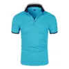 Nueva camisa POLO de verano transfronteriza para hombre 2022, de manga corta, color liso, versátil, elegante, informal y versátil