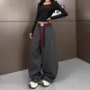 Calça de Moletom Patchwork com Letras Feminina Outono Inverno Nova Cintura Elástica Perna Reta Emagrecedora Calça Esportiva Solta Versátil Casual Calça de Perna Curva