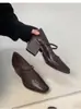 Versión de Piel de Vaca de los Zapatos Retro Estilo Francés Mary Jane de Punta Cuadrada para el Trabajo con un Aumento de Altura de 5 cm, Silenciosos y Cómodos para los Pies