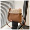 Outono 2024 Nova Pelúcia Fosco Simples Bonito Costura Cordeiro Lã Bolso Moda Moda Crossbody Bolsa Feminina