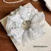 Scrunchie de Rede Fresco e Fofo em Formato de Coração para Meninas, Elástico para Rabo de Cavalo ou Coque, Acessório de Cabelo Elegante de Quatro Camadas