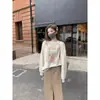 Design Americano Solto, Estampa Interessante, Moletom Versátil com Gola Redonda para Mulheres, Top Estilo Coreano Oversize com Efeito Emagrecedor