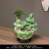 Tanque de Peces de Cerámica Adornos de Agua Corriente Fuente Pequeño Tanque para Peces Dorados Hogareño Recipiente Grande para Peces Sala de Estar Humidificación Decoración Paisajismo