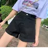 Shorts de mezclilla de cintura alta para mujer verano 2026 nuevo estilo ropa exterior celebridad de internet corte ajustado estilizan línea A shorts calientes de moda ins