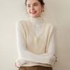 Essencial para Camadas! Colete de Cashmere com Decote V para Mulheres, Versátil, Sem Mangas, Soltinho, Camisa Base de Lã que Reduz a Idade