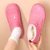 Botas de lluvia cortas con forro fijo de felpa, diseño que aumenta la altura, zapatos de goma impermeables, botas de lluvia para mujer, aptas para uso en cocina, con suela gruesa, modernas, cálidas y antideslizantes