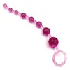 Perlas Anales de Cristal con 10 Bolas para Estimulación Anal, Dispositivo de Uso Femenino, Juguete Sexual para Adultos