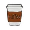 Broche de aleación con forma de taza de café con alfabeto inglés creativo y bonito de dibujos animados europeos y americanos, accesorios para bolsos y ropa, insignia