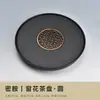 Bandeja de té de melamina imitación piedra negro oro al por mayor, Mesa de té color palo de rosa, Bandeja simple estilo chino para uso doméstico, Bandeja de té seca con almacenamiento de agua y drenaje