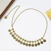 Cadena de Metal Estilo Étnico con Borla para la Cintura para Mujer, Diseño Personalizado Estilo Punk, Colgante Retro, Accesorio Redondo Versátil de Moda