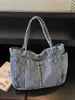 Bolso Casual de Lona, Bolso de Hombro de Mezclilla para Mujer, Bolso de Mano Casual de Gran Capacidad Estilo Japonés, Bolso de Tela Ligero de Moda para Mujer