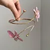 Pulsera Antigua de Flor de Ámbar Chapada en Oro