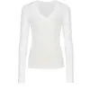 Camiseta Feminina com Decote V que Marca a Cintura, Manga Longa, Estilo Picante para Início de Outono, Top Justo, Que Realça a Cintura, Ombro Normal, Camiseta Base Curta