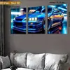 Pintura 3D Mural de Carro Pintura para Pendurar Fábrica de Origem Cartaz Pintura Decorativa Núcleo de Pintura em Tela com Moldura de Madeira de Pinus