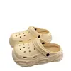 Zapatos con Agujeros de EVA para Mujer Verano Moda Exterior Slip-on Antideslizante Suela Gruesa que Aumenta la Altura Estilo Nuevo Sandalias de Media Punta Baotou
