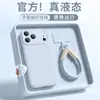 Silicone Líquido Genuíno Adequado para Capa de Celular Apple 17 Cobertura Total com Cordão Toque de Pele Cor Pura Iphone16 Anti-Queda Capa Macia