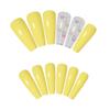 Unhas Bailarina Longas Estilo Europeu e Americano Amarelo Borboleta Caixão, Unhas Manicure Trapezoidais, Adesivos de Unha Falsas, Produtos Acabados, Em Caixa