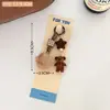 Colgante de oso lindo estilo coreano, llavero de cachorro flocado, decoración versátil para mochila, adorno de bola de pelo, colgante para cadena de teléfono