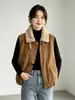 Cárdigan grueso estilo commuter con cuello de pelo para mujer, otoño e invierno 2026, versátil para capas, chaleco grueso talla grande
