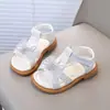 Sandálias Abertas para Meninas Transfronteiriças, Novo Estilo de Verão, Sapatos de Princesa Elegantes com Laço, Sapatos de Praia de Solado Macio para Crianças Mais Velhas