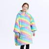 Manta Perezosa con Capucha para Niños Ropa de Casa, Talla Grande Estampada de Franela de Cordero Doble Capa Engrosada Sudadera para Niñas, Forro Polar Engrosado