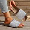 Nuevo Modelo Popular 2025: Pantuflas Birkenstock de Malla con una Tira de Pedrería Hechas a Mano de Suela Gruesa para Uso en Exteriores y Sandalias de Playa