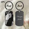 Placas de Acero Inoxidable Militares Transfronterizas para Hombres y Mujeres, Accesorios Hip-Hop con Grabado Personalizado, Colgantes Creativos de Personajes para Bolsos, Llaveros