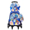 Nueva Lindo Carrito Escolar para Estudiantes de Primaria Grados 3~6 Set de Tres Piezas de Dibujos Animados Mochila Escolar de Dos Ruedas Seis Ruedas para Niños Lista para la Venta