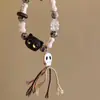 Pulseira Halloween Europeia e Americana de Argila Macia Abóbora Fantasma Pulseira Fofa Engraçada Crânio Aranha Pulseira com Design Exagerado