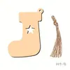 Artesanías de Madera Colgante Creativo de Rodaja de Madera Navideña Decoración del Hogar Pintado a Mano Accesorios para Árbol de Navidad Props DIY