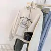 Moletom Cinza com Gola Redonda para Mulheres 2025 Novo Outono e Inverno Solto com Forro de Lã Espessado Preguiçoso e Bonito Top com Capuz Jaqueta